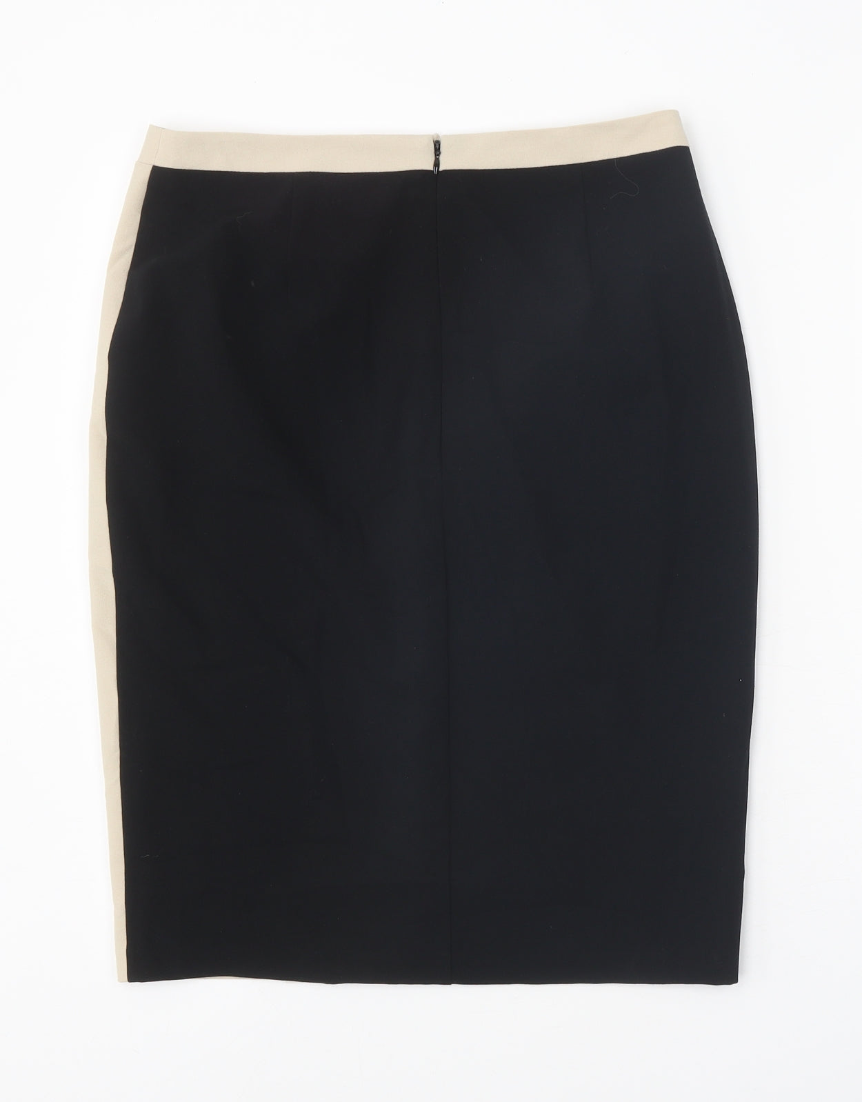 Marks and Spencer Womens Black Polyester Straight & Pencil Skirt Size 10 Zip