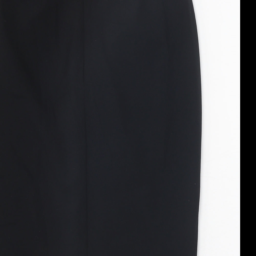 Marks and Spencer Womens Black Polyester Straight & Pencil Skirt Size 10 Zip