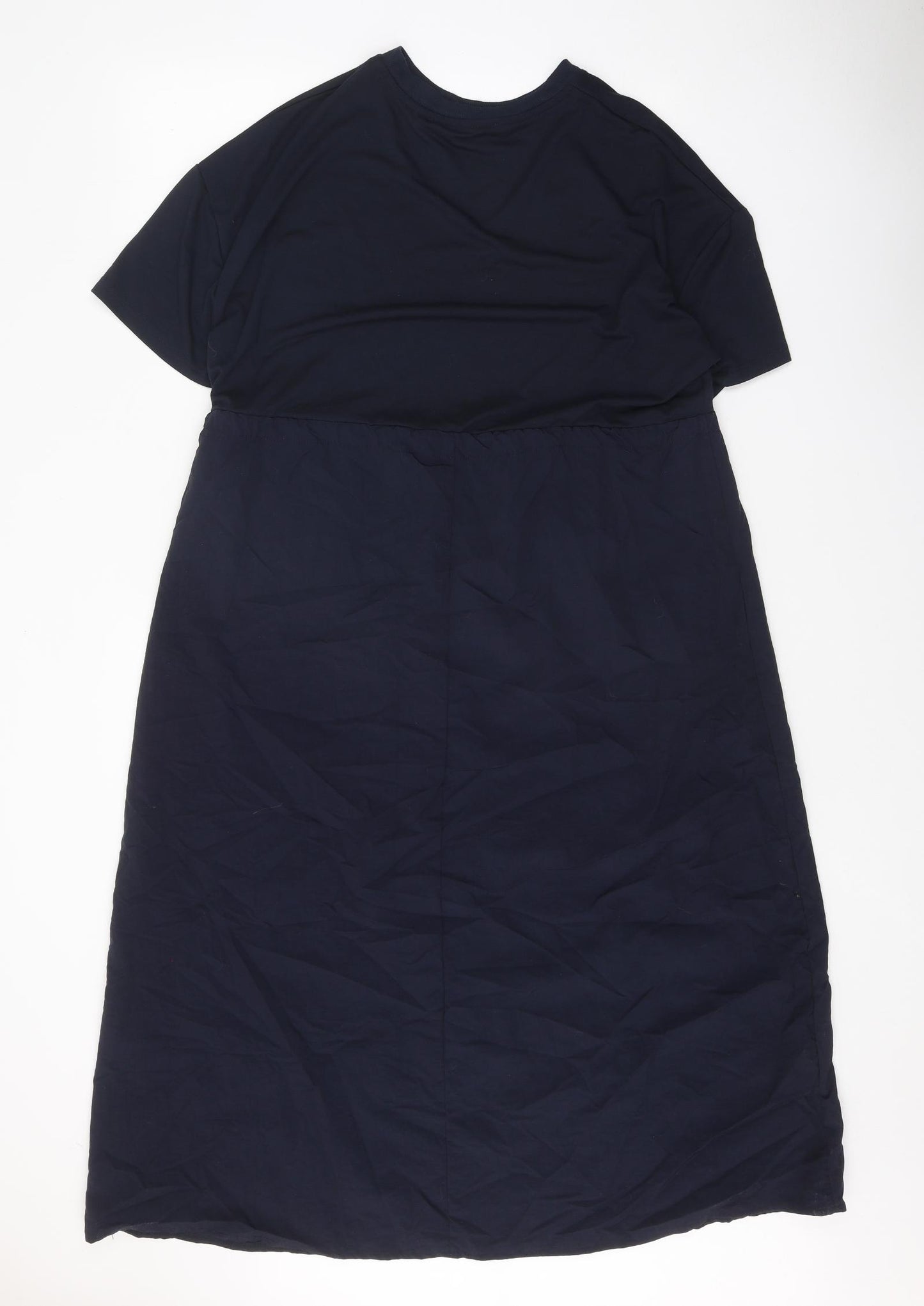 Primark Womens Blue Polyester Trapeze & Swing Size 12 Round Neck Drawstring