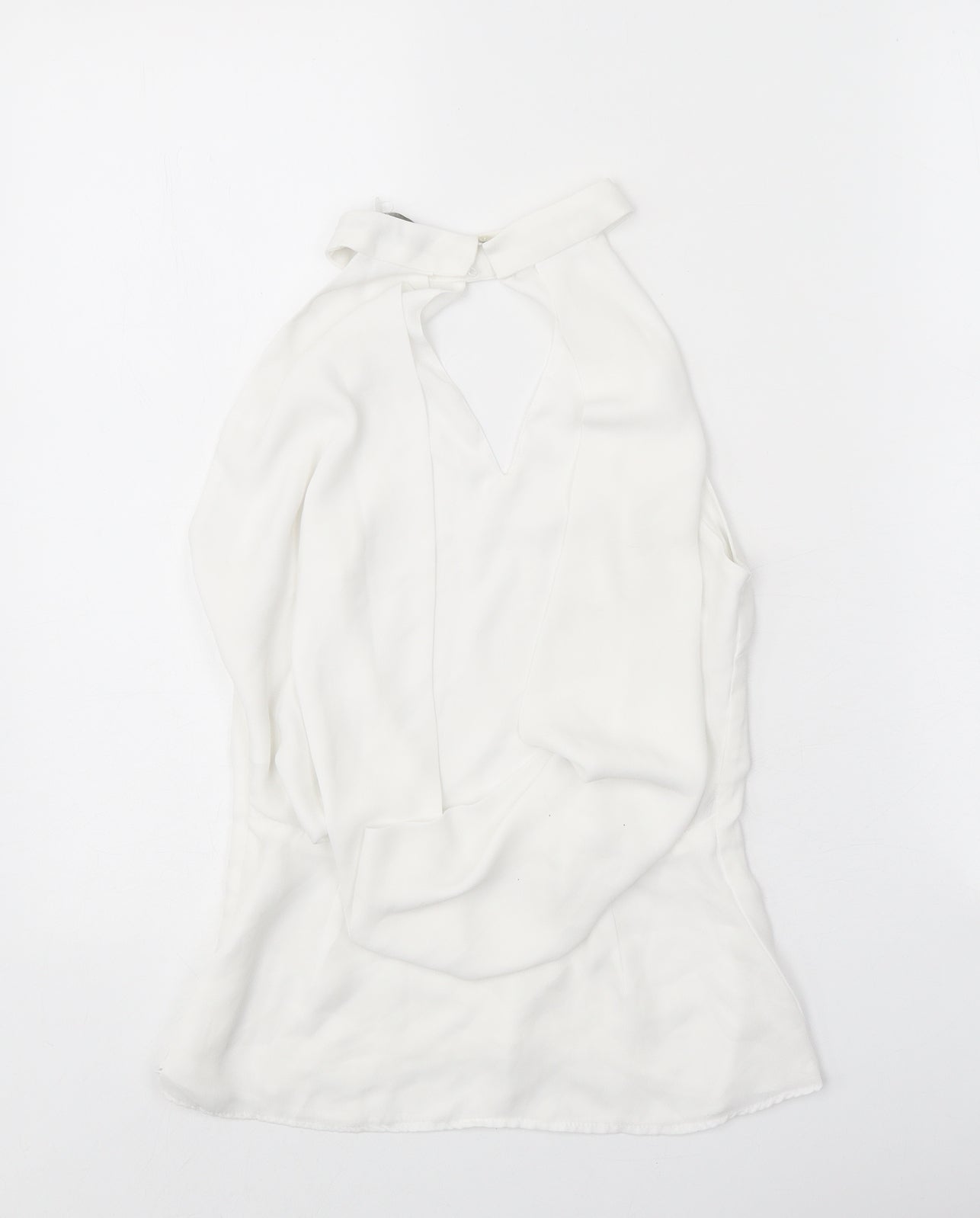 Zara Womens White Polyester Basic Tank Size XS Round Neck