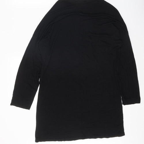 Boohoo Womens Black Polyester A-Line Size 10 Round Neck Pullover