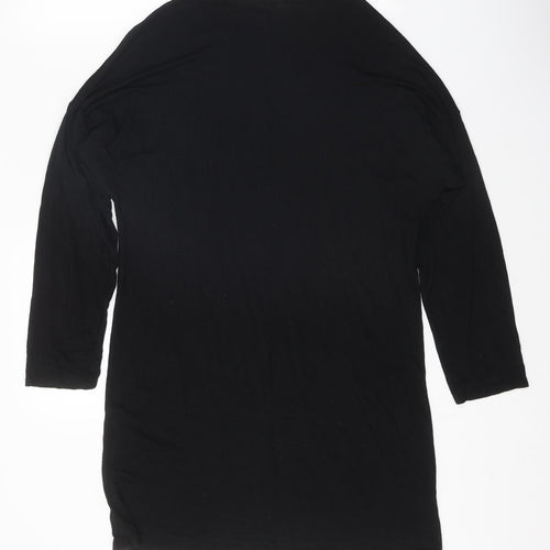 Boohoo Womens Black Polyester A-Line Size 10 Round Neck Pullover