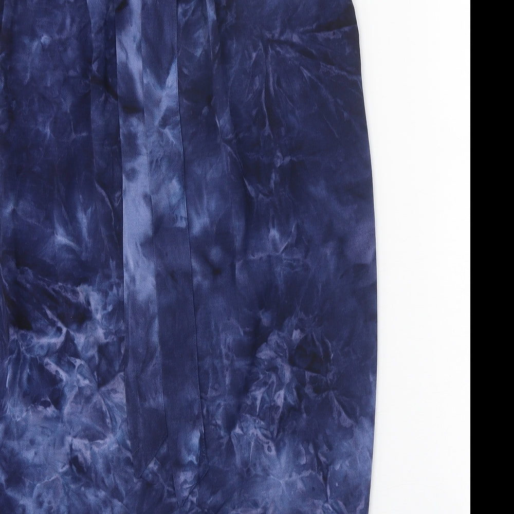 Dorothy Perkins Womens Blue Geometric Polyester Straight & Pencil Skirt Size 10 Button