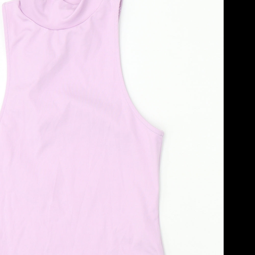 New Look Womens Purple Polyester Bodysuit One-Piece Size 14 Snap