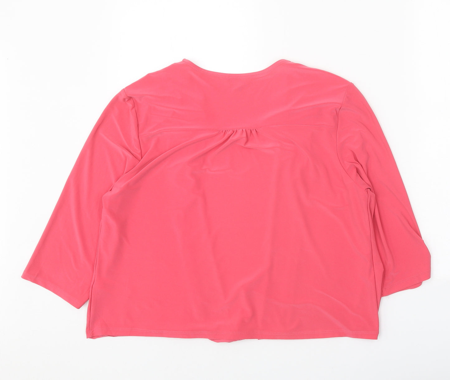 Nightingales Womens Pink V-Neck Polyester Cardigan Jumper Size 16
