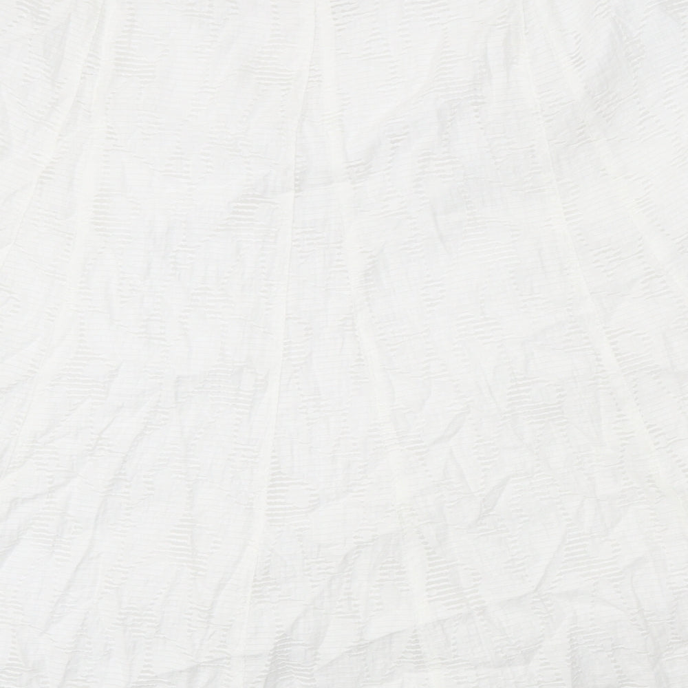 Classic Womens White Viscose Swing Skirt Size 22 Zip