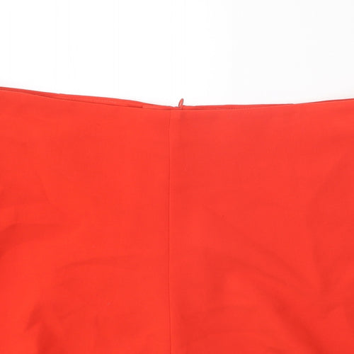 Marks and Spencer Womens Red Polyester Skater Skirt Size 37 in Zip