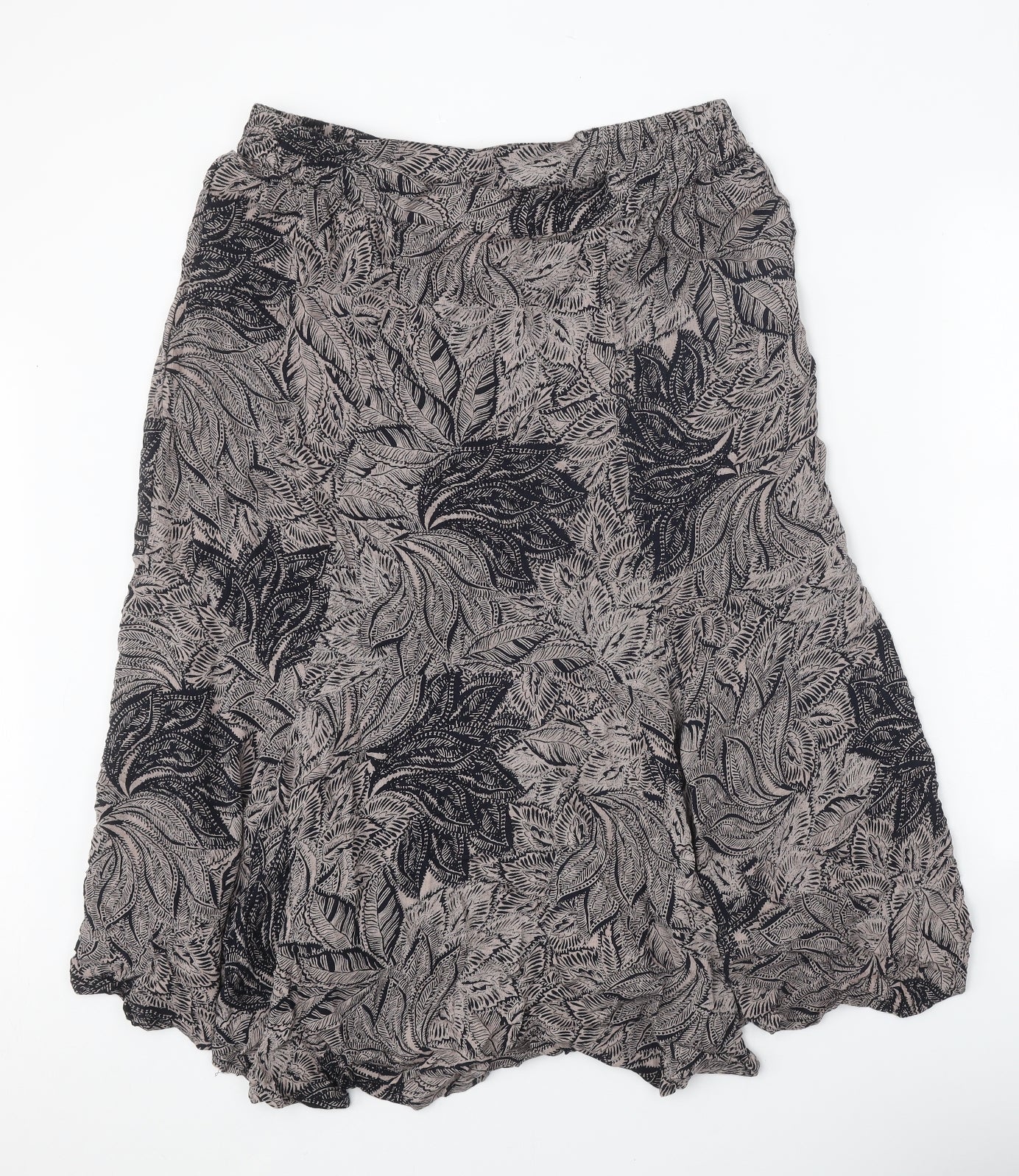 Bonmarché Womens Brown Floral Viscose Swing Skirt Size 16
