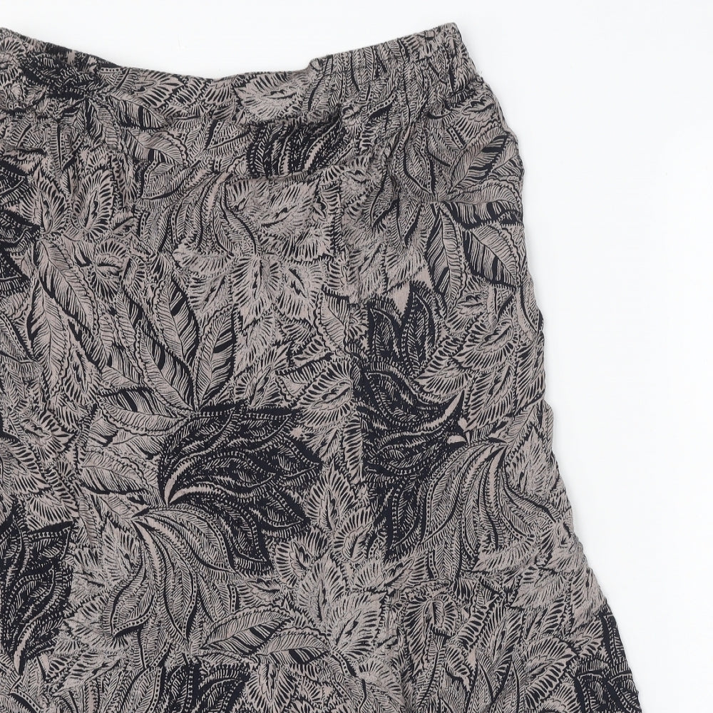 Bonmarché Womens Brown Floral Viscose Swing Skirt Size 16