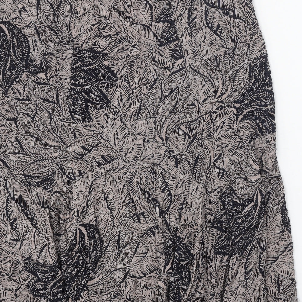 Bonmarché Womens Brown Floral Viscose Swing Skirt Size 16