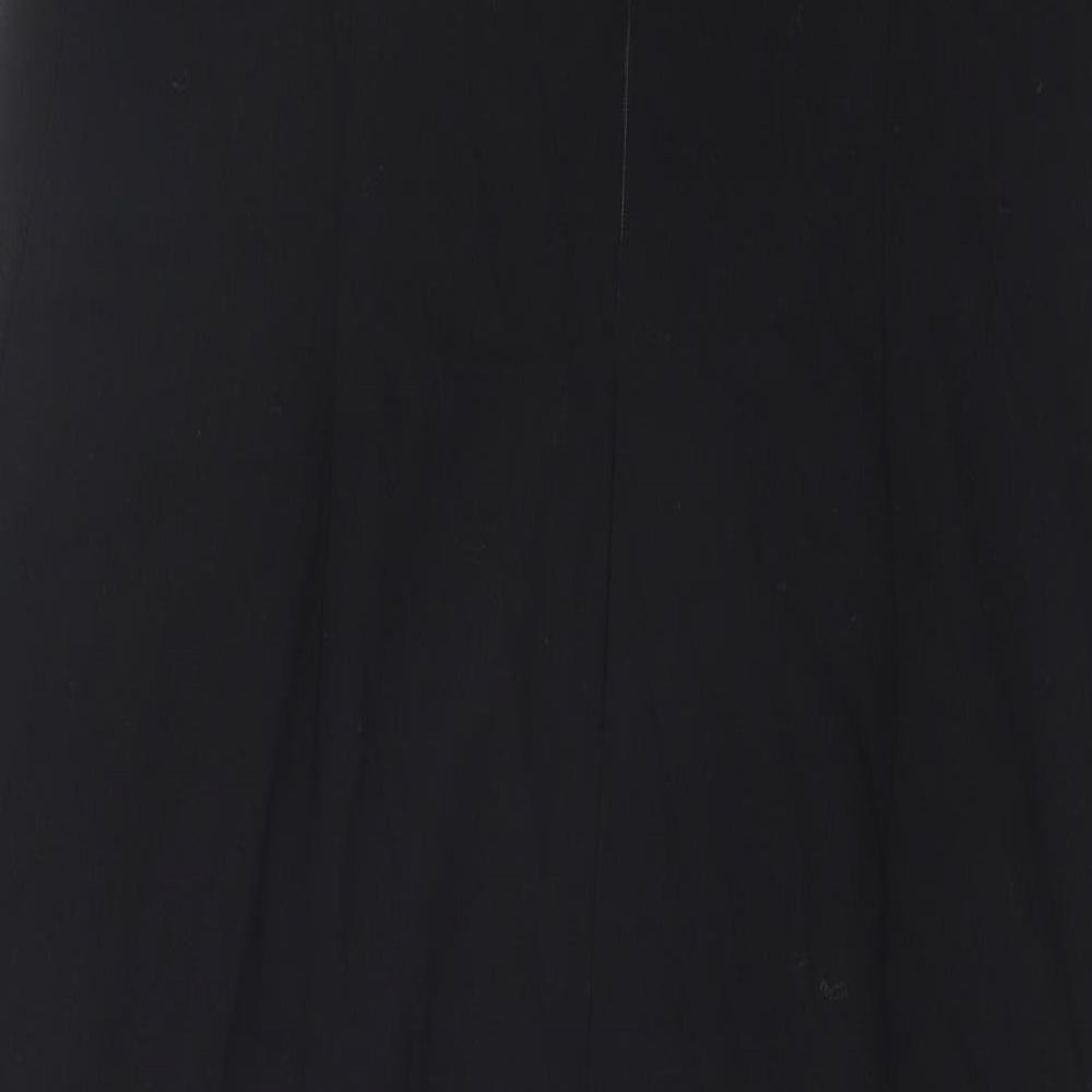 Marks and Spencer Womens Black Polyester A-Line Size 18 Round Neck Zip