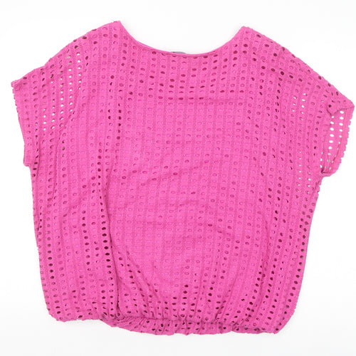 Klass Womens Pink Viscose Basic Blouse Size XL Scoop Neck