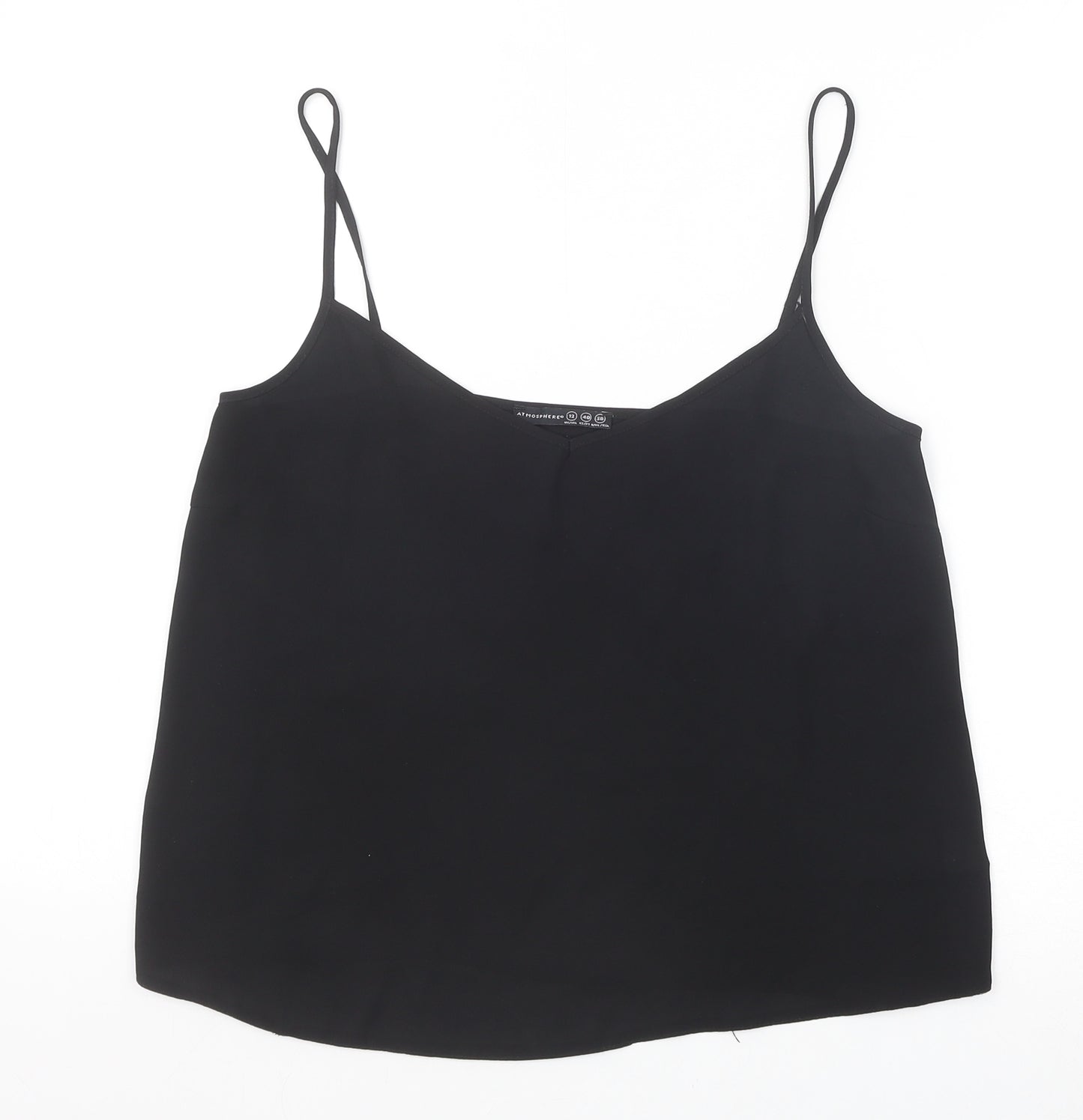 Primark Womens Black Polyester Camisole Tank Size 12 Scoop Neck