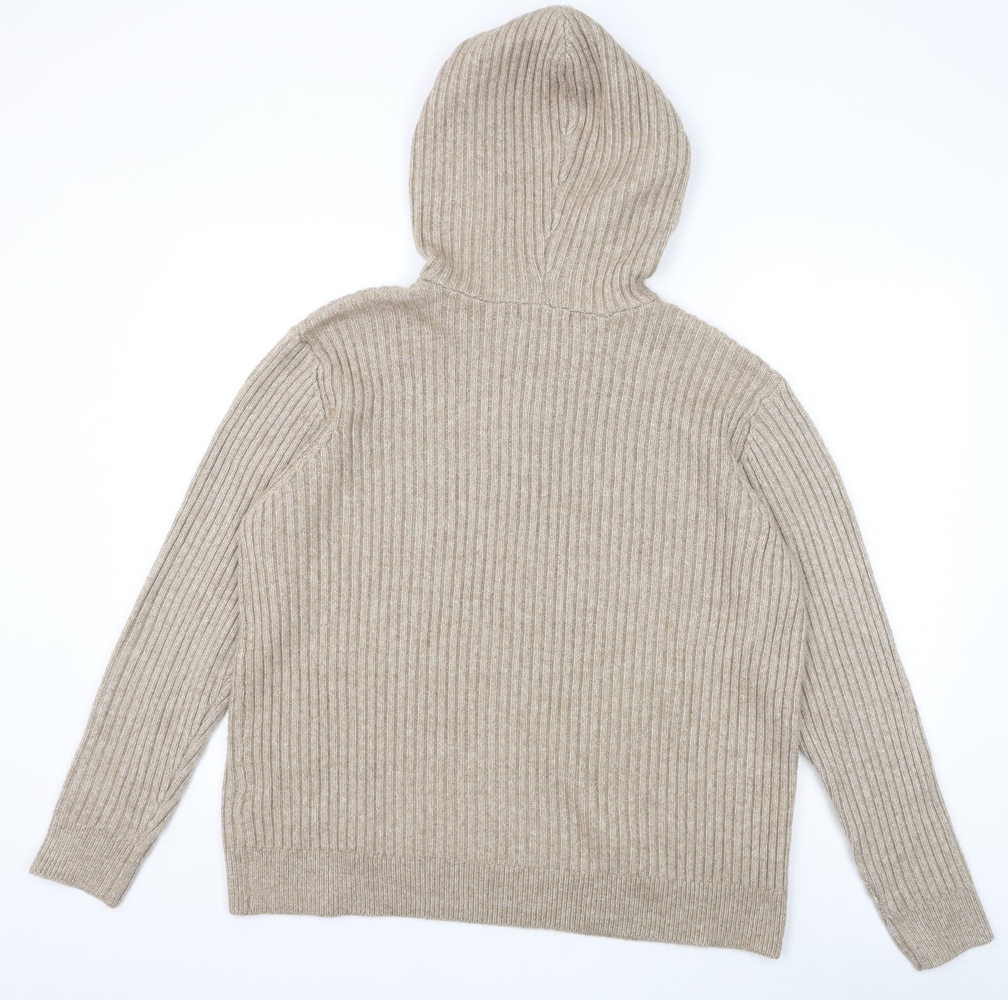 Marks and Spencer Womens Beige Round Neck Polyester Pullover Jumper Size XL