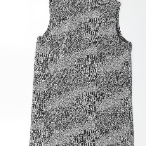 Cameo Rose Womens Grey V-Neck Geometric Polyester Cardigan Jumper Size 10