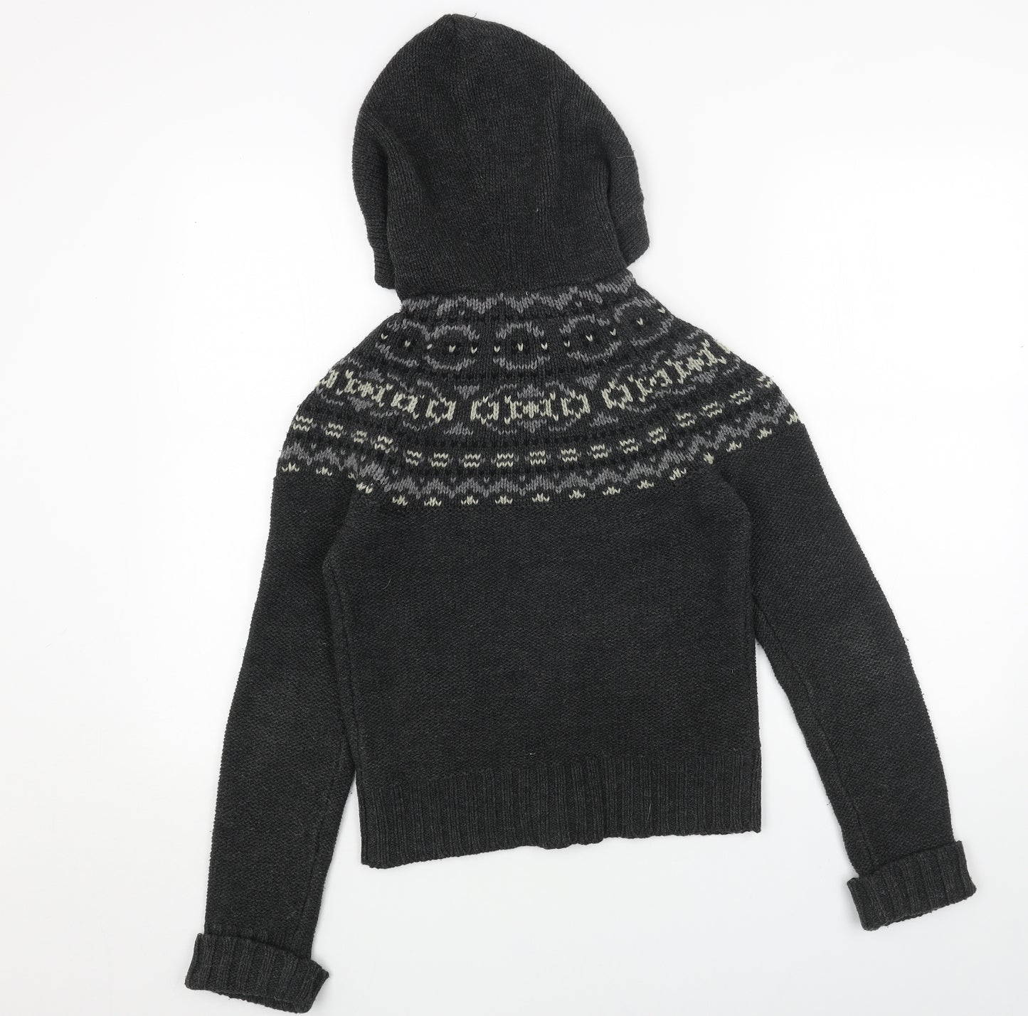 Oysho Womens Grey Round Neck Acrylic Cardigan Jumper Size S