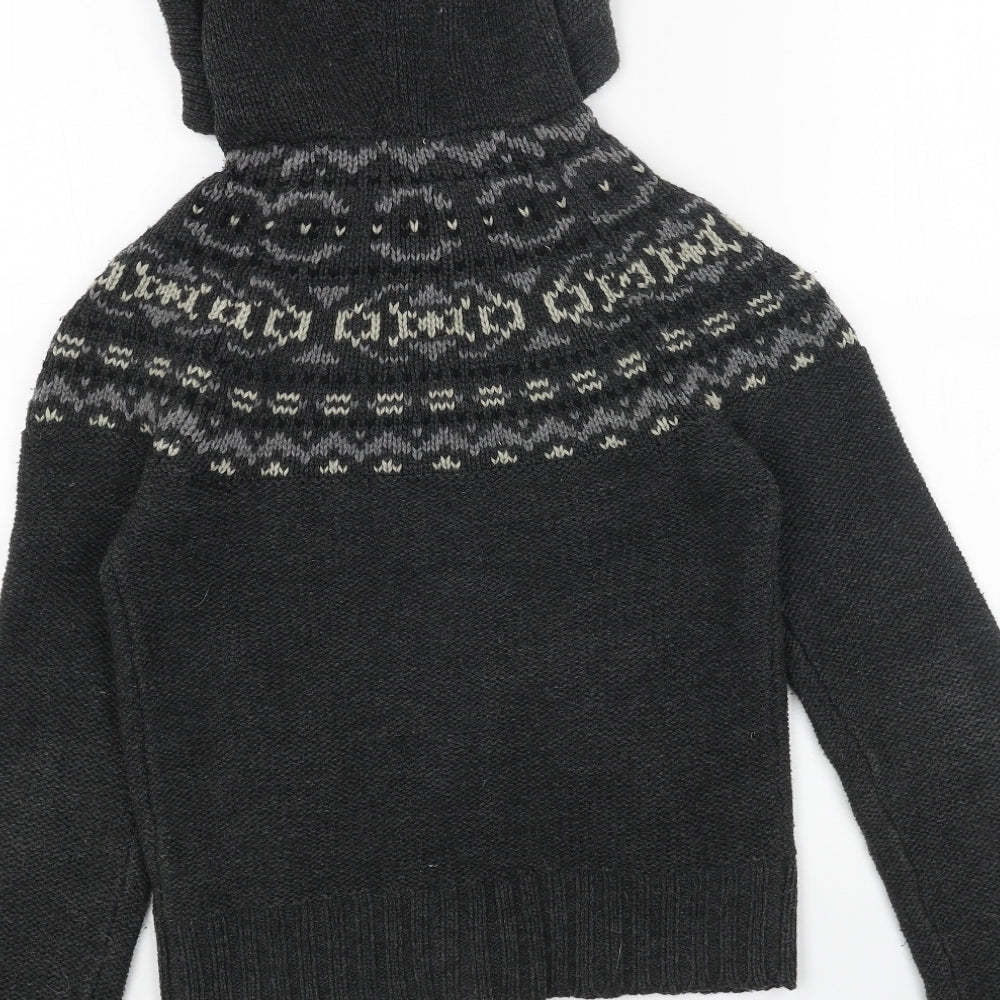Oysho Womens Grey Round Neck Acrylic Cardigan Jumper Size S