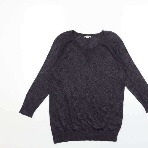 Gap Womens Blue Round Neck Cotton Pullover Jumper Size S