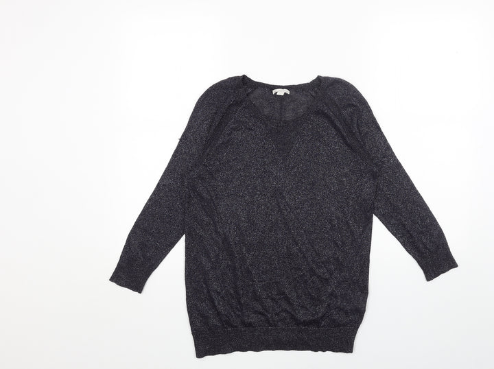 Gap Womens Blue Round Neck Cotton Pullover Jumper Size S