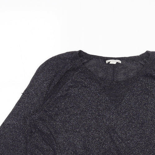 Gap Womens Blue Round Neck Cotton Pullover Jumper Size S