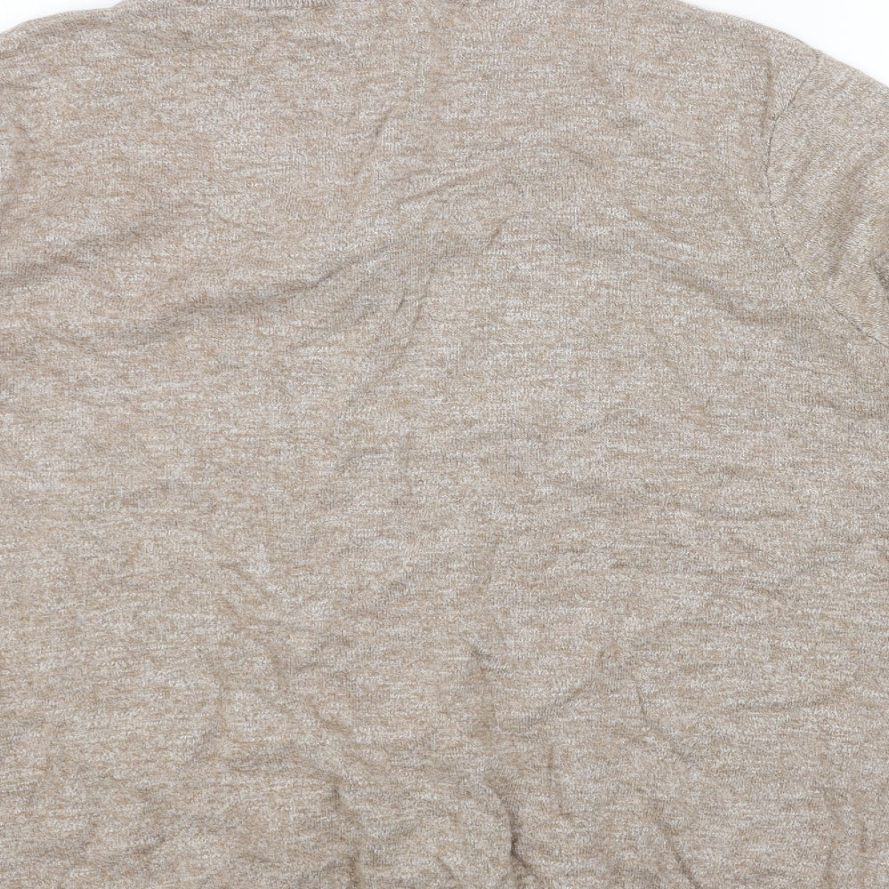 M&Co Mens Beige Mock Neck Cotton Pullover Jumper Size 2XL Long Sleeve