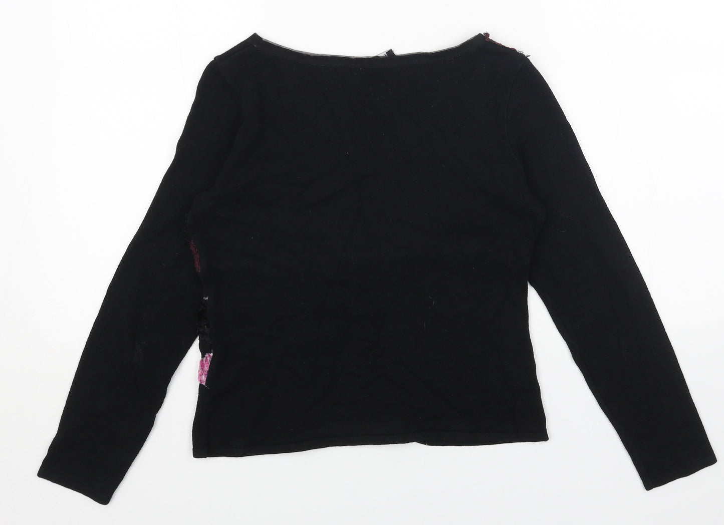 Per Una Womens Black Cotton Basic T-Shirt Size 14 Round Neck