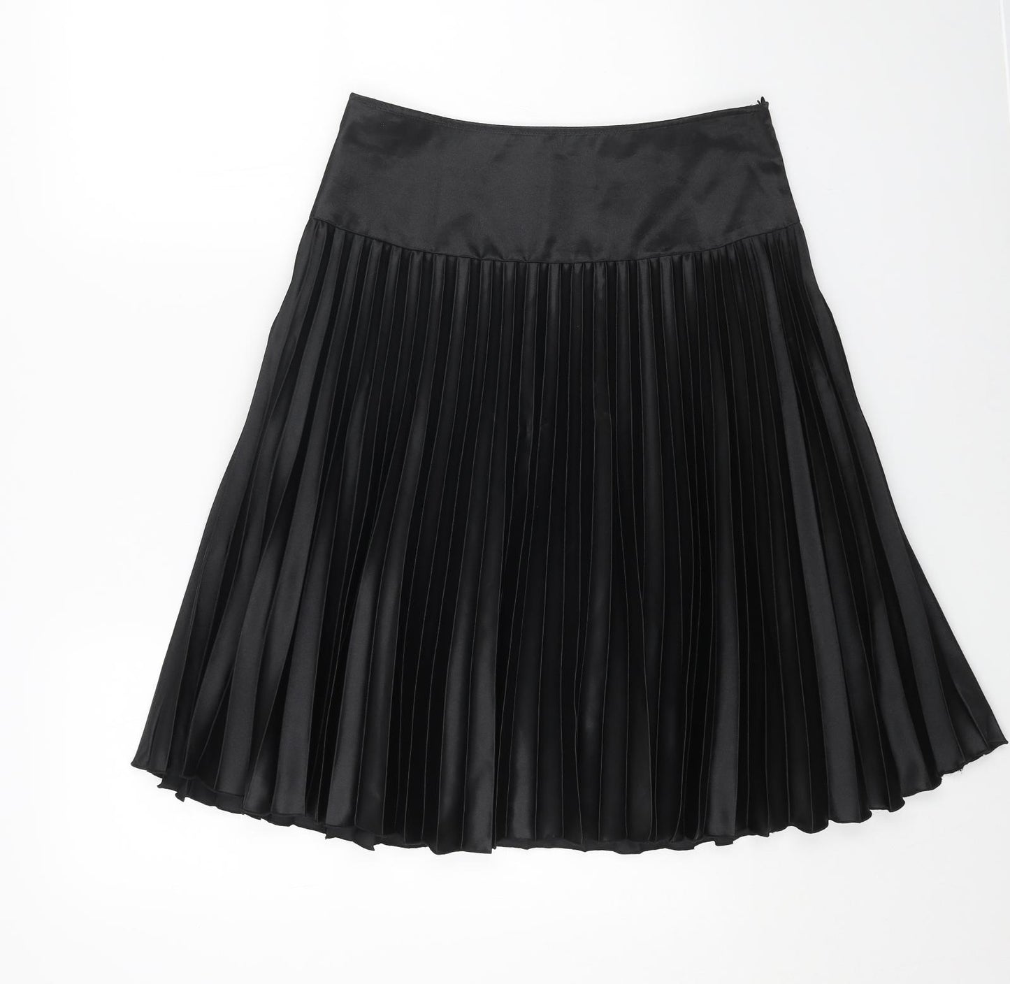 Papaya Womens Black Polyester Pleated Skirt Size 32 in Zip