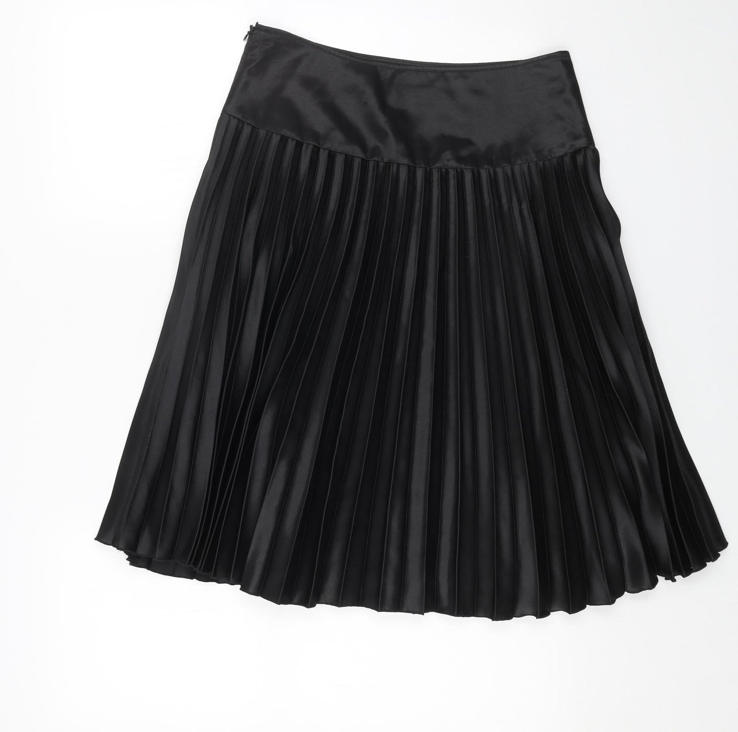 Papaya Womens Black Polyester Pleated Skirt Size 32 in Zip