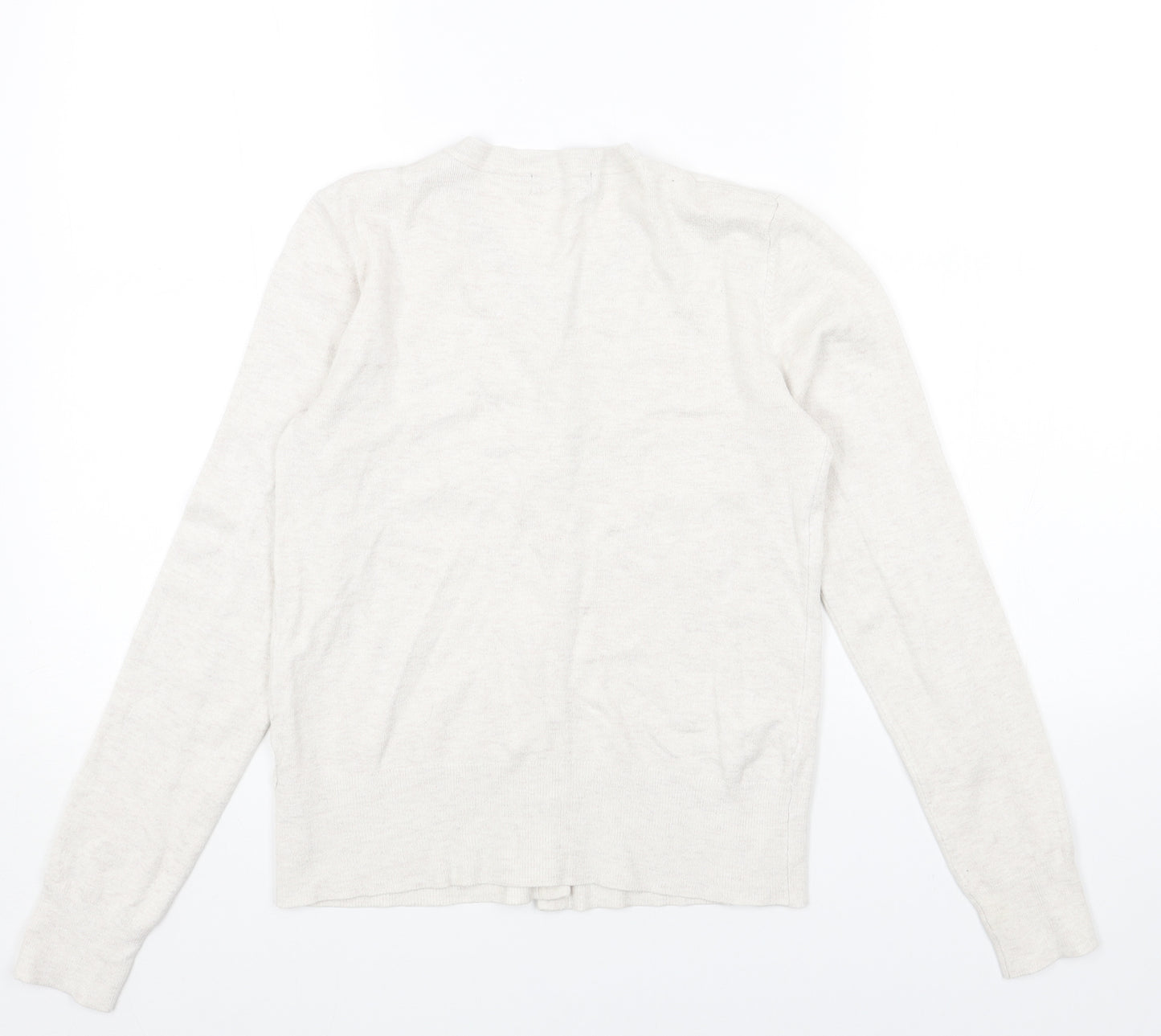 Papaya Womens White Round Neck Viscose Cardigan Jumper Size 10