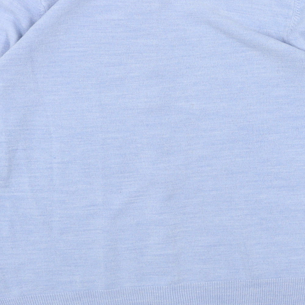 BHS Womens Blue Round Neck Acrylic Cardigan Jumper Size 10