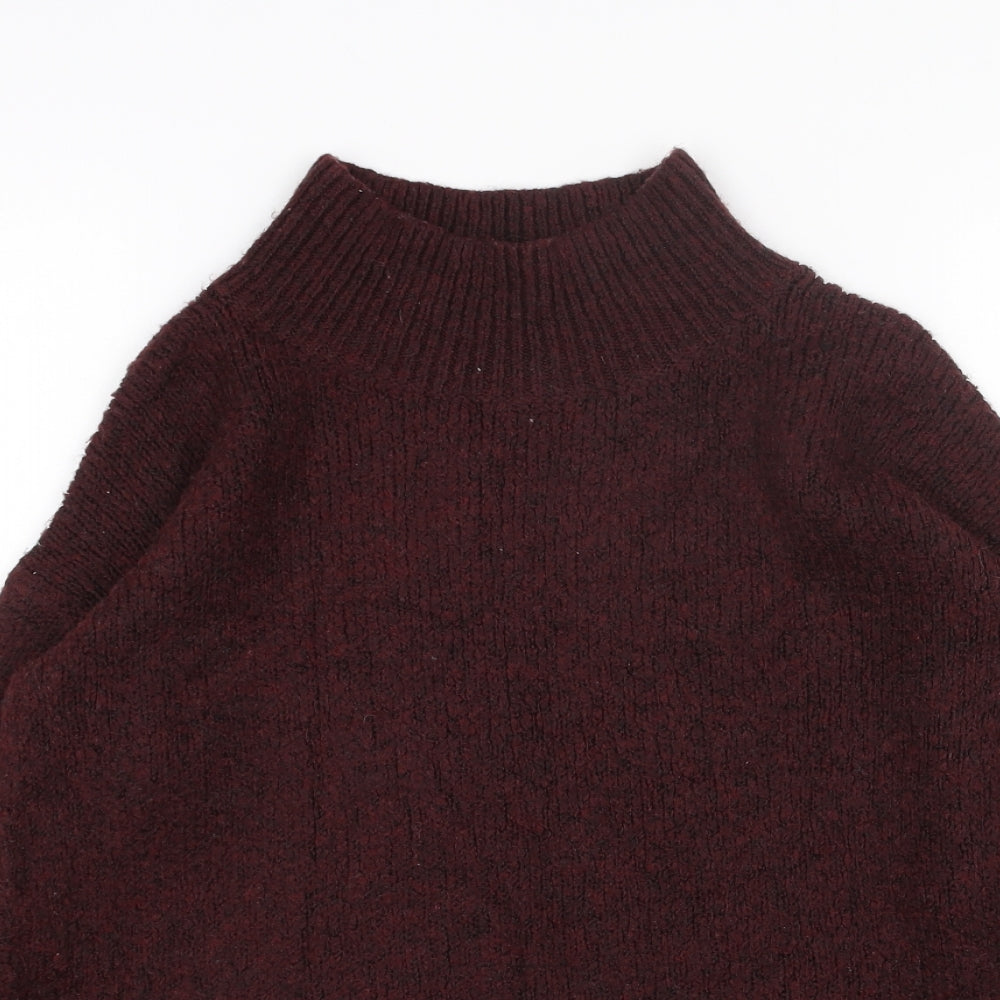 Only Womens Red High Neck Acrylic Pullover Jumper Size S