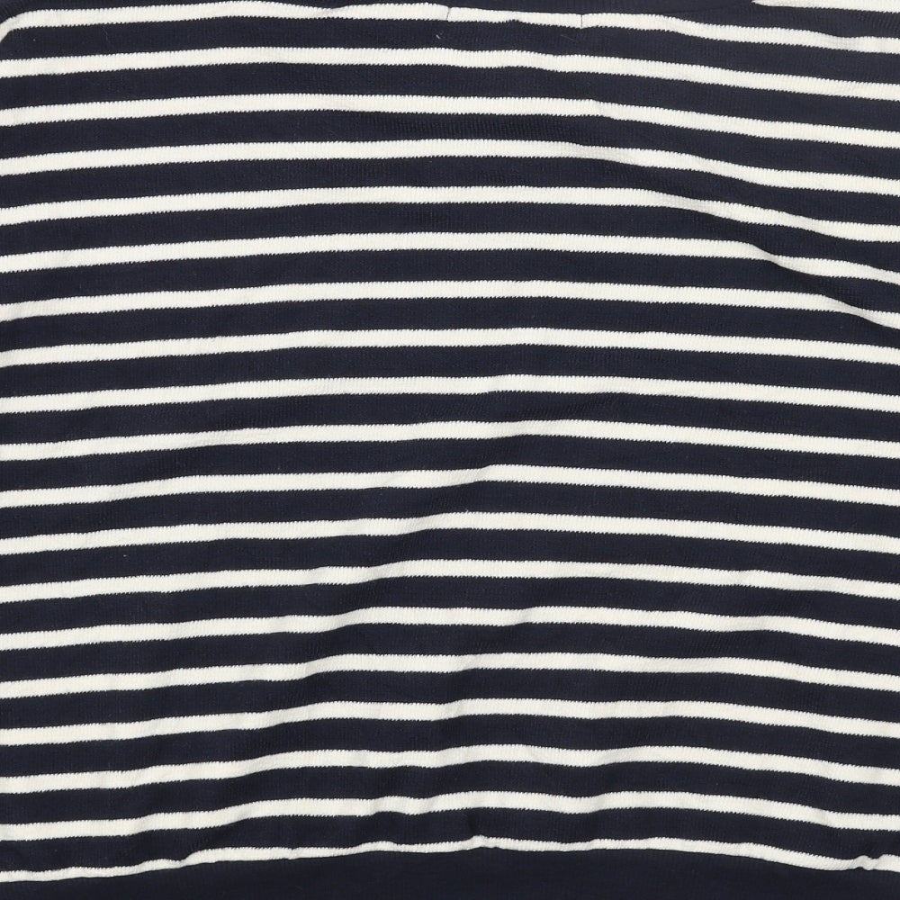 Primark Womens Blue Round Neck Striped Cotton Pullover Jumper Size S