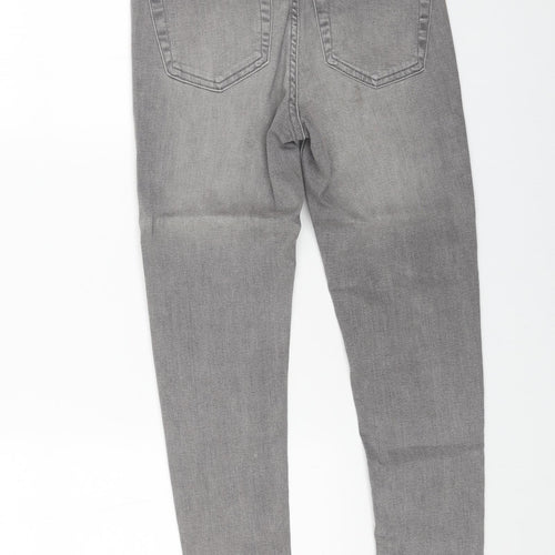 Denim & Co. Womens Grey Cotton Skinny Jeans Size 8 L25 in Regular Button