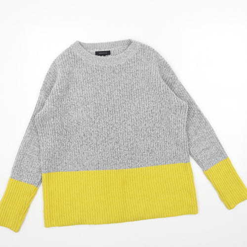 Primark Womens Grey Round Neck Acrylic Pullover Jumper Size M