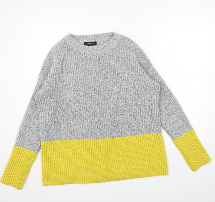 Primark Womens Grey Round Neck Acrylic Pullover Jumper Size M