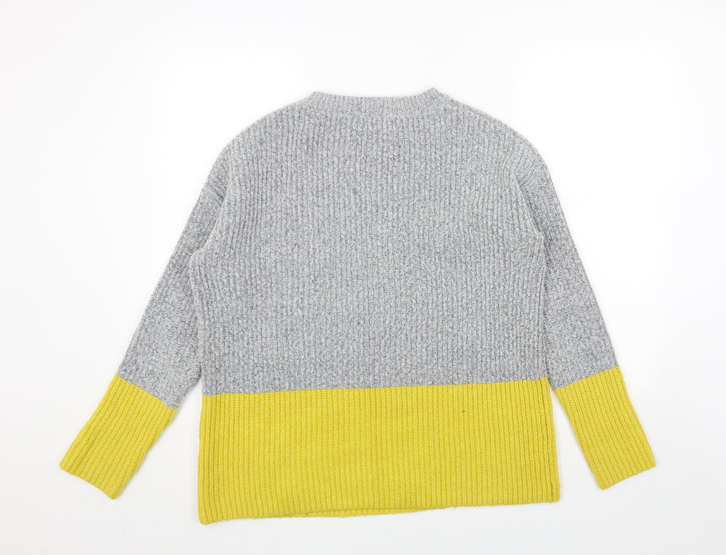 Primark Womens Grey Round Neck Acrylic Pullover Jumper Size M