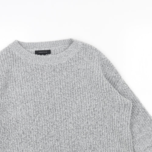 Primark Womens Grey Round Neck Acrylic Pullover Jumper Size M