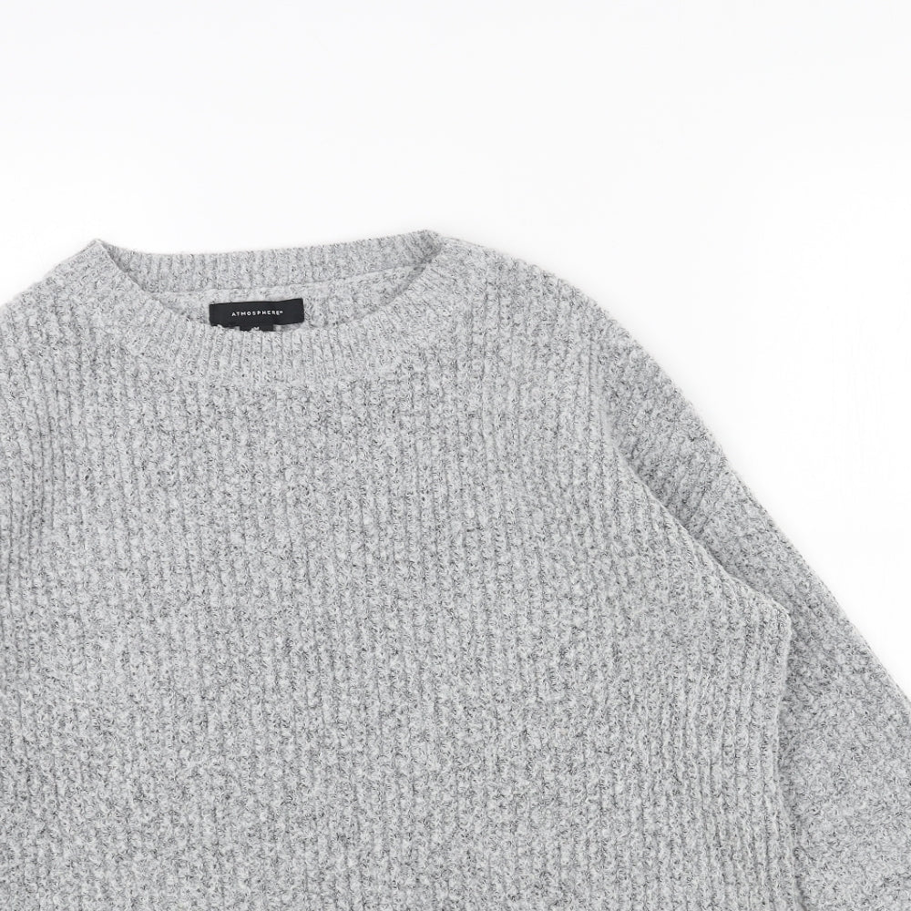 Primark Womens Grey Round Neck Acrylic Pullover Jumper Size M
