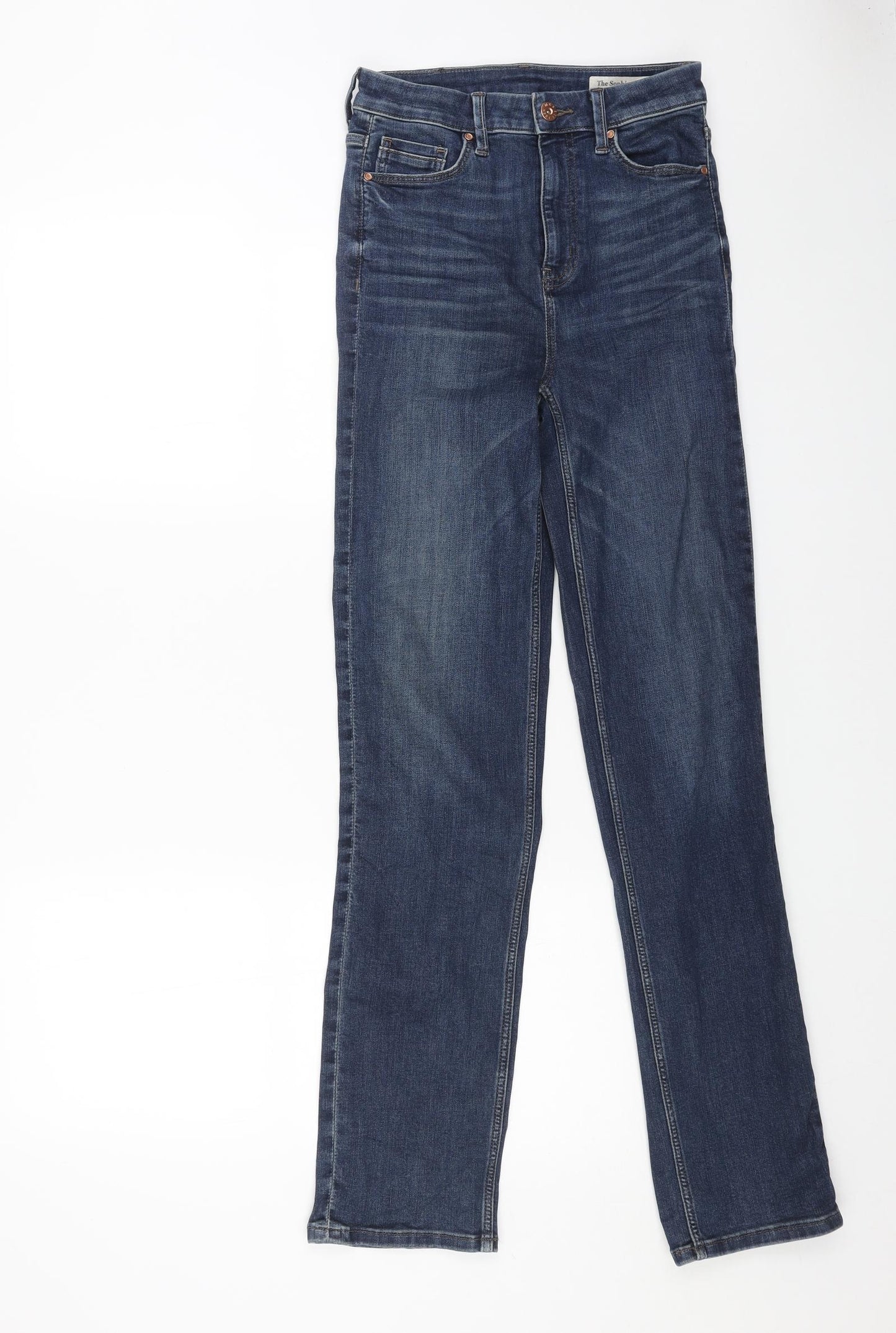 Marks and Spencer Womens Blue Cotton Skinny Jeans Size 8 L31 in Regular Button