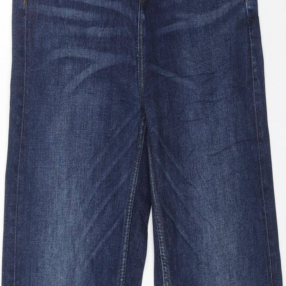 Marks and Spencer Womens Blue Cotton Straight Jeans Size 8 L31 in Regular Button