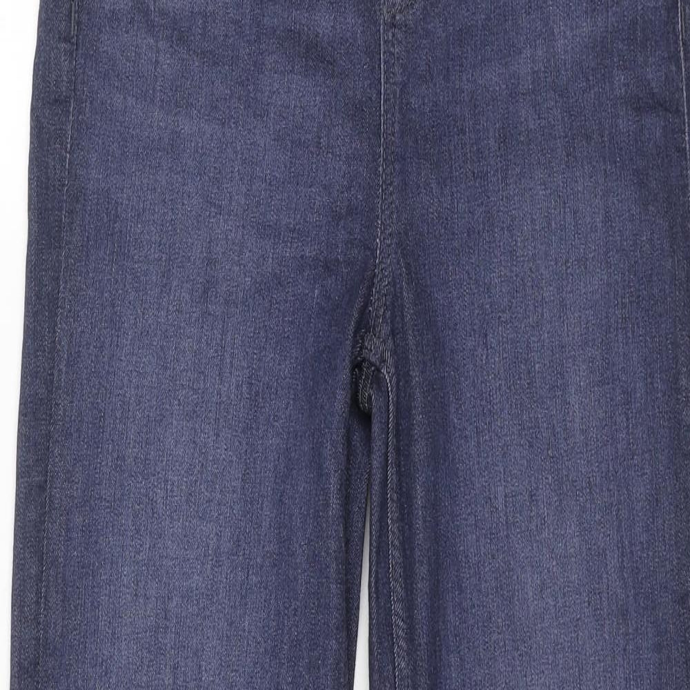 Marks and Spencer Womens Blue Cotton Straight Jeans Size 8 L28 in Regular Button