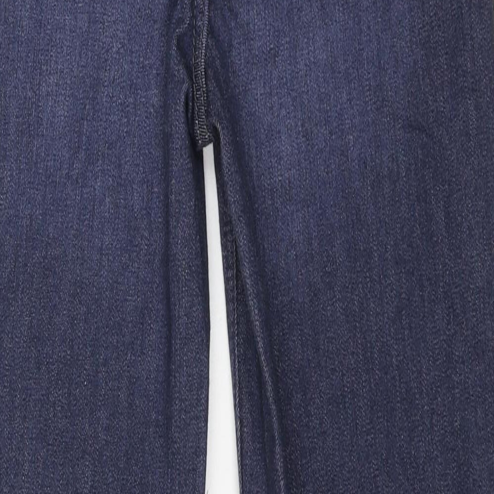 Marks and Spencer Womens Blue Cotton Straight Jeans Size 8 L28 in Regular Button