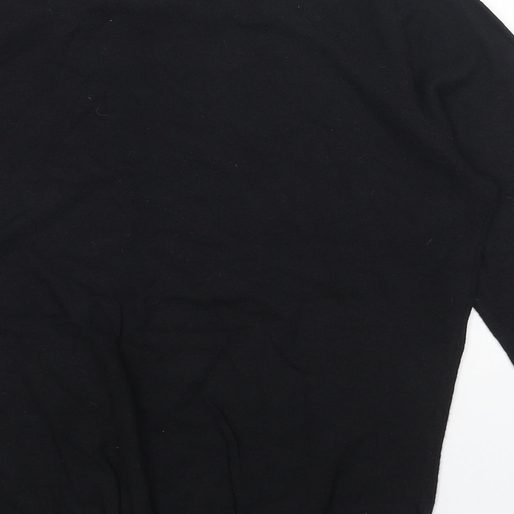 NEXT Womens Black Boat Neck Acrylic Pullover Jumper Size 12