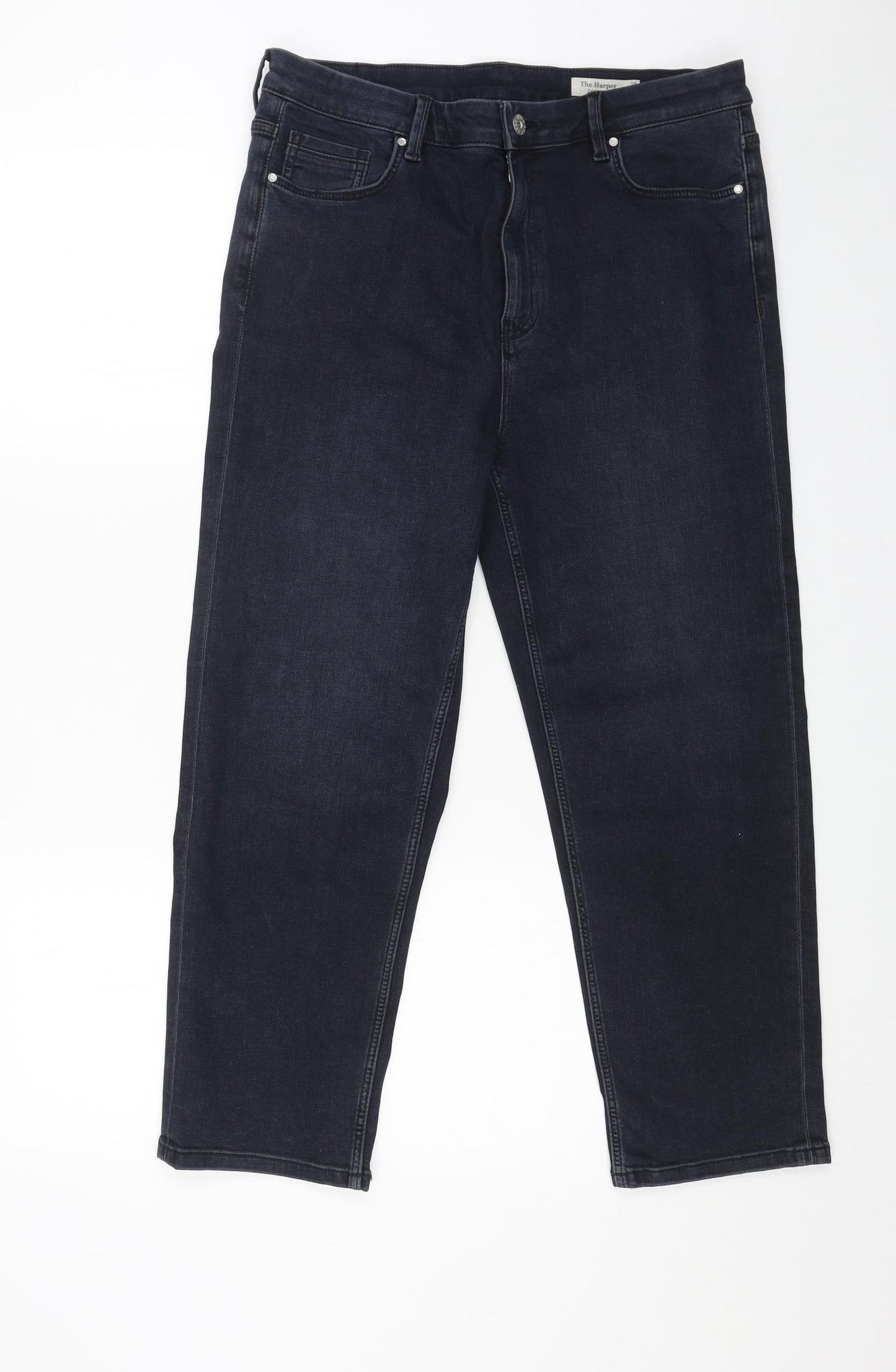 Marks and Spencer Womens Blue Cotton Skinny Jeans Size 16 L24 in Regular Button