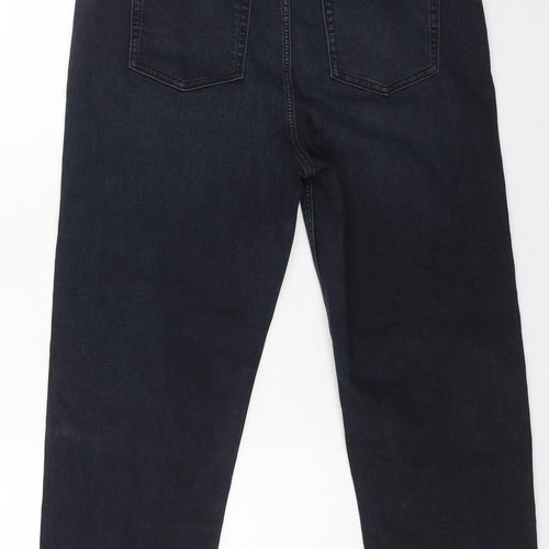 Marks and Spencer Womens Blue Cotton Skinny Jeans Size 16 L24 in Regular Button