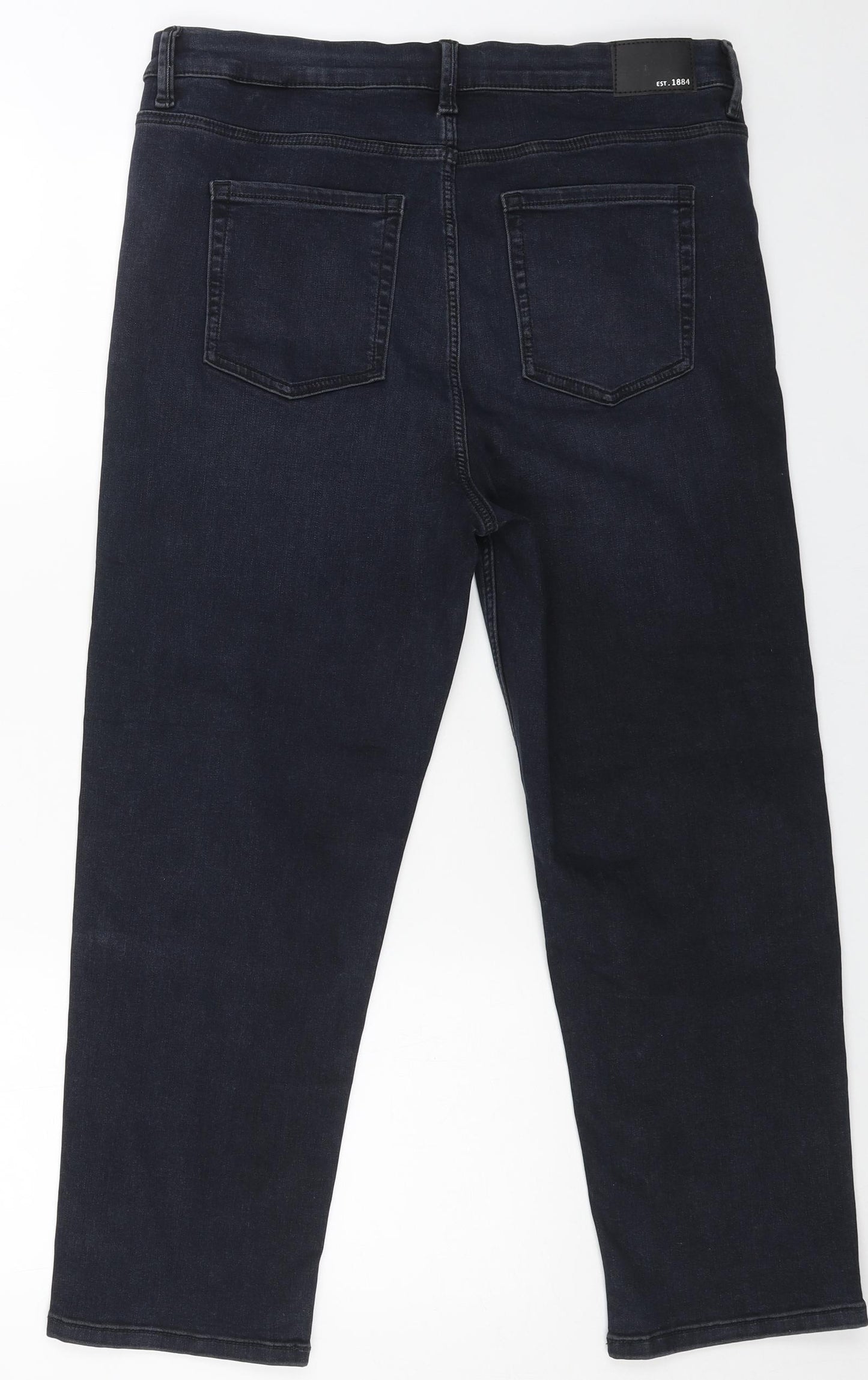 Marks and Spencer Womens Blue Cotton Skinny Jeans Size 16 L24 in Regular Button