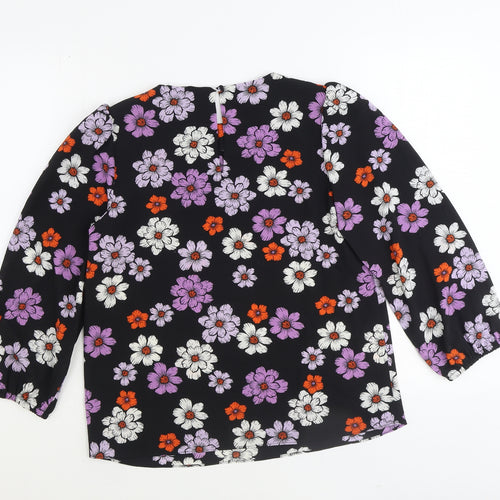 TU Womens Multicoloured Floral Polyester Basic Blouse Size 8 Round Neck