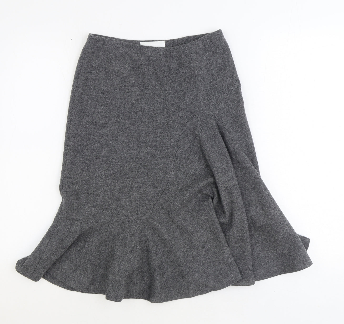 NICOLE FARHI Womens Grey Wool Trumpet Skirt Size S