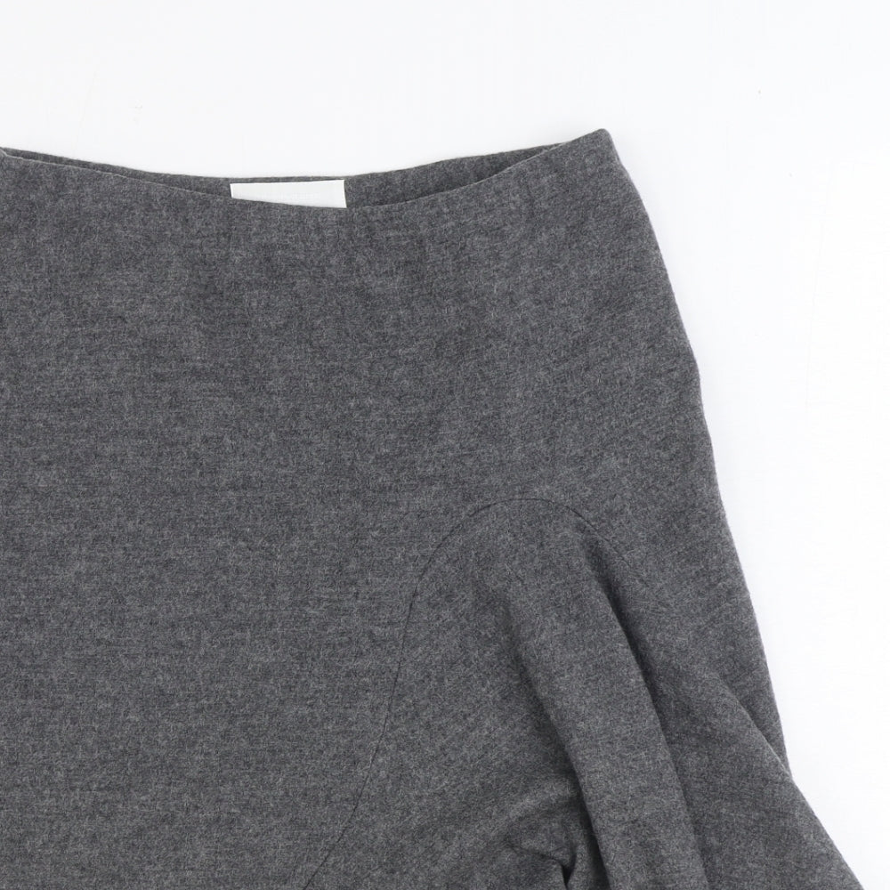 NICOLE FARHI Womens Grey Wool Trumpet Skirt Size S