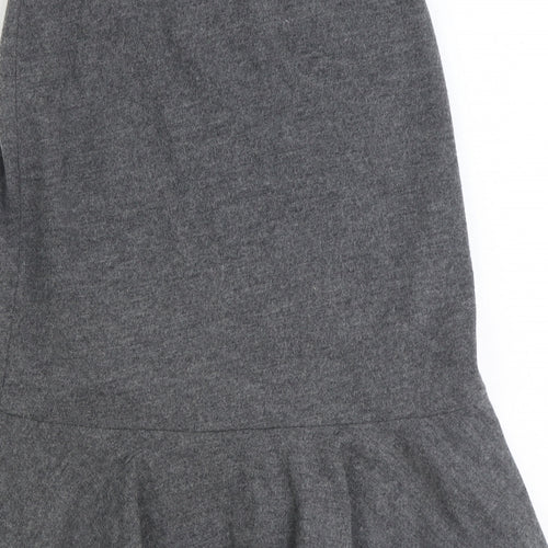 NICOLE FARHI Womens Grey Wool Trumpet Skirt Size S